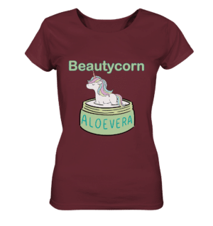 Beautycorn Aloe Vera Unicorn - Camiseta orgánica básica de mujer