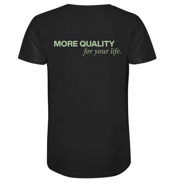 Back Mens Organic V Neck Shirt 272727