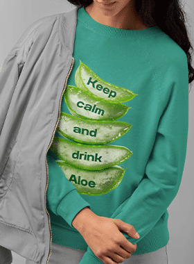 Sakin ol ve Aloe Vera iç - Organik Basic Unisex Sweatshirt
