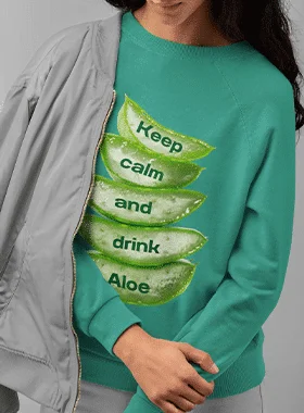 Keep calm and drink Aloe Vera - Sweat-shirt unisexe organique de base