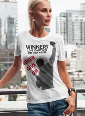 Winners lose sometimes but they never give up - Ladies Organic Shirt
